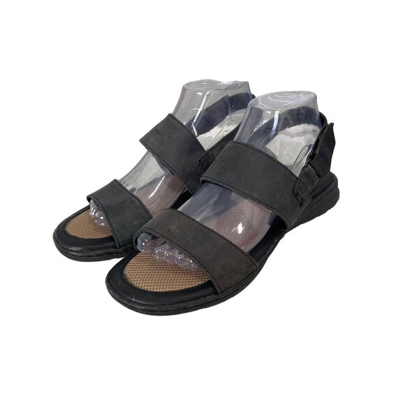 Born Boc Strappy Sandals Womens 8 Open Toe Ankle Strap Leather Perforated Sole - Picture 1 of 9